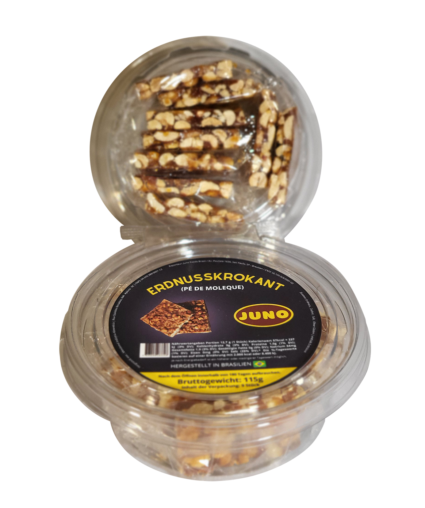 Erdnusskrokant - Pé de Moleque - Juno - 115g